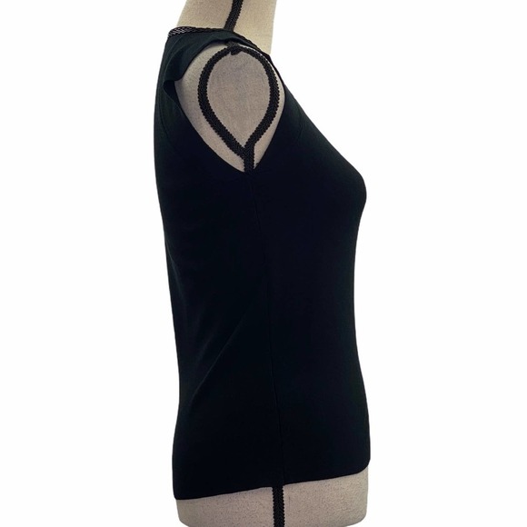 GEORGIOU Studio Black Beaded Tank Top Size Large - Picture 5 of 11
